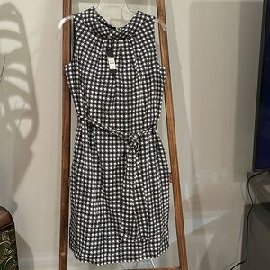 TALBOTS cotton silk shawl collar dress 8